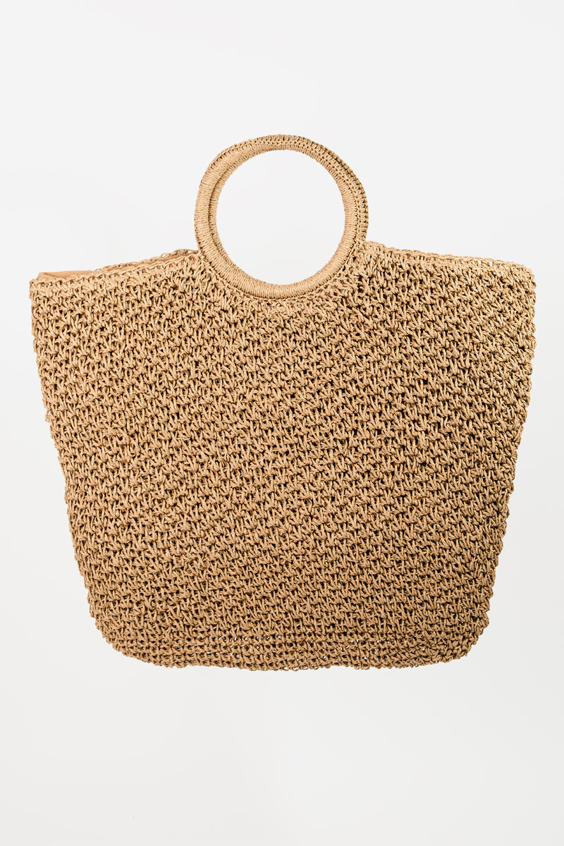 Round Handle Knitted Tote Bag