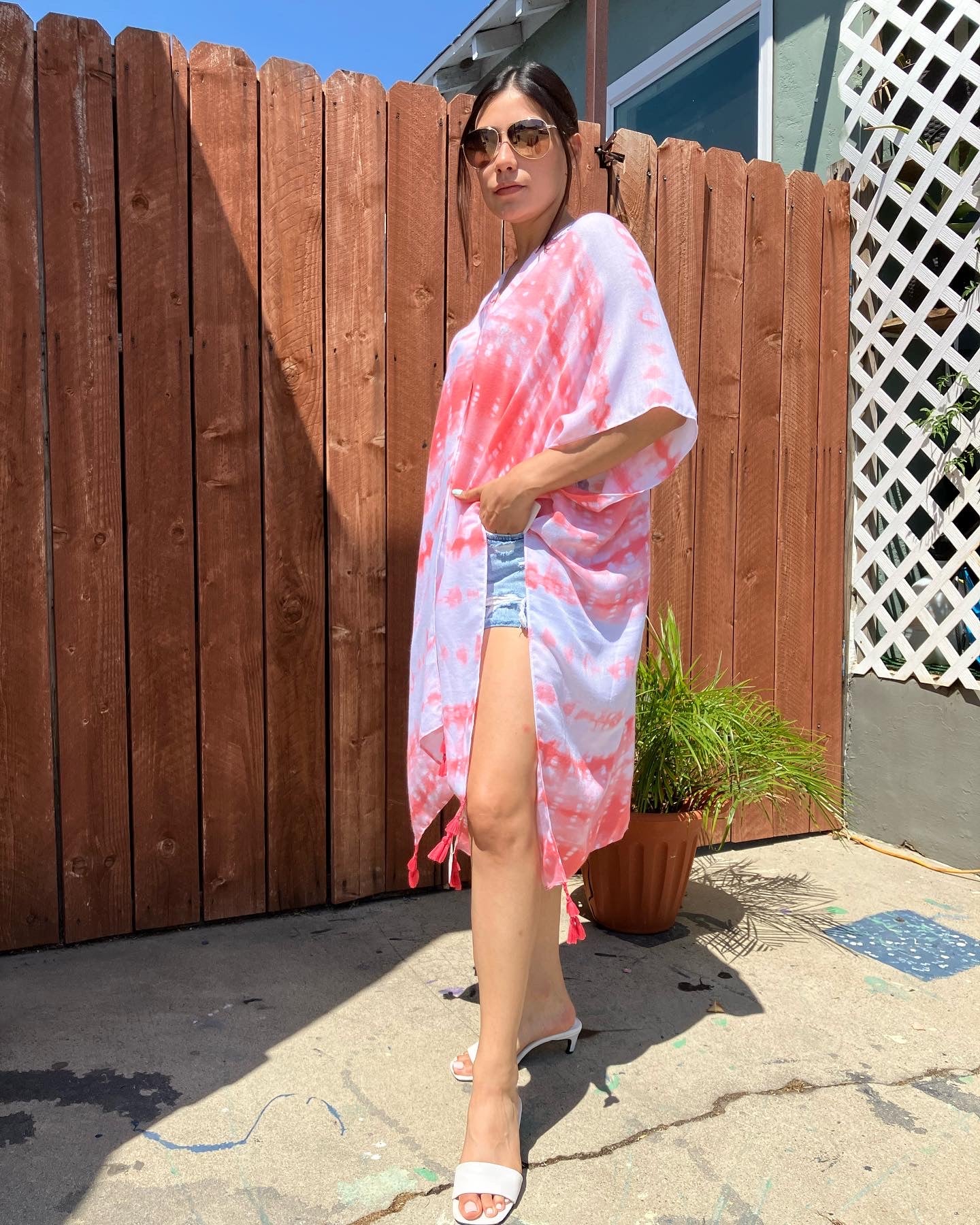 Tie Dye Tassel Fringe Kimono