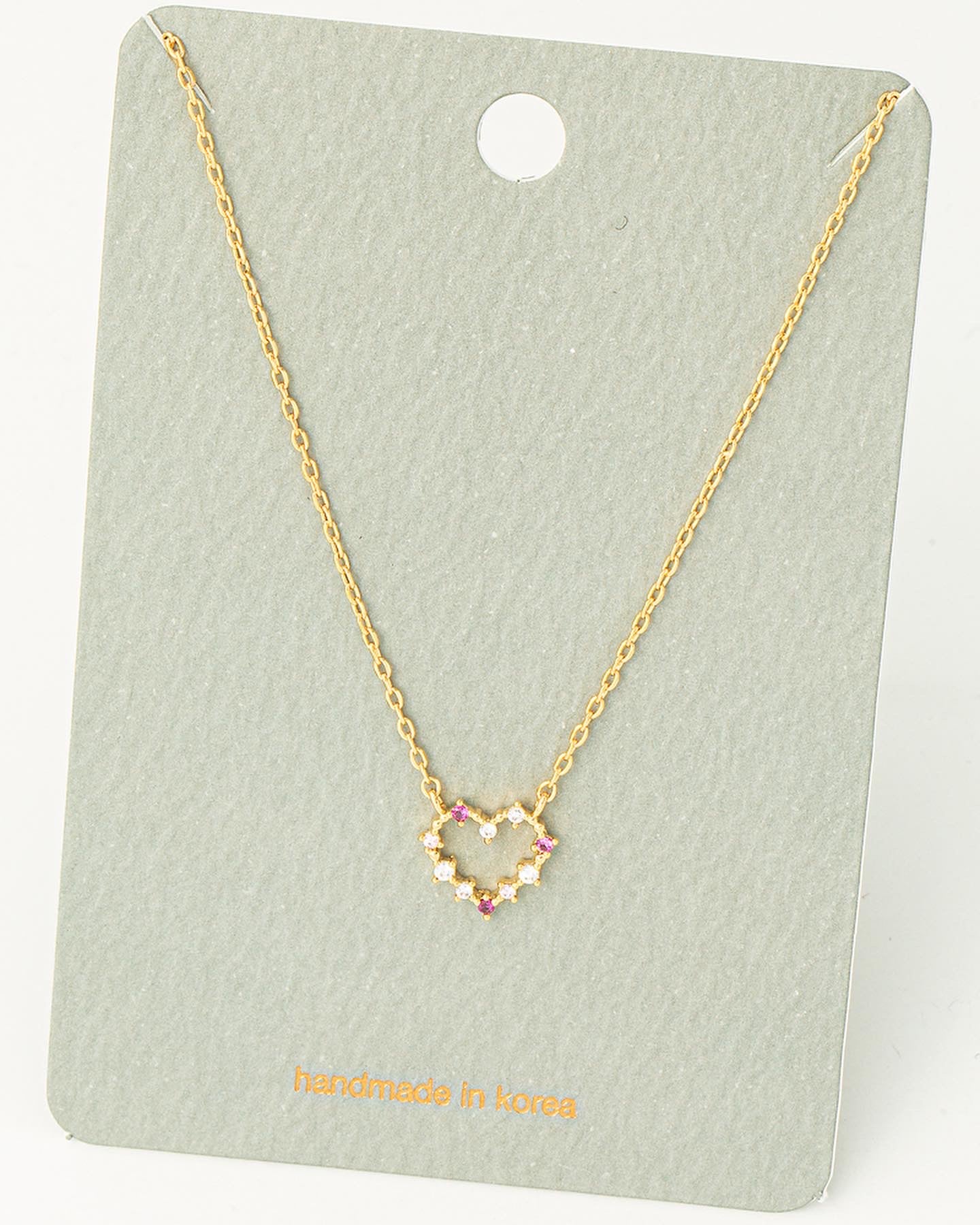 Dainty Rhinestone Heart Necklace