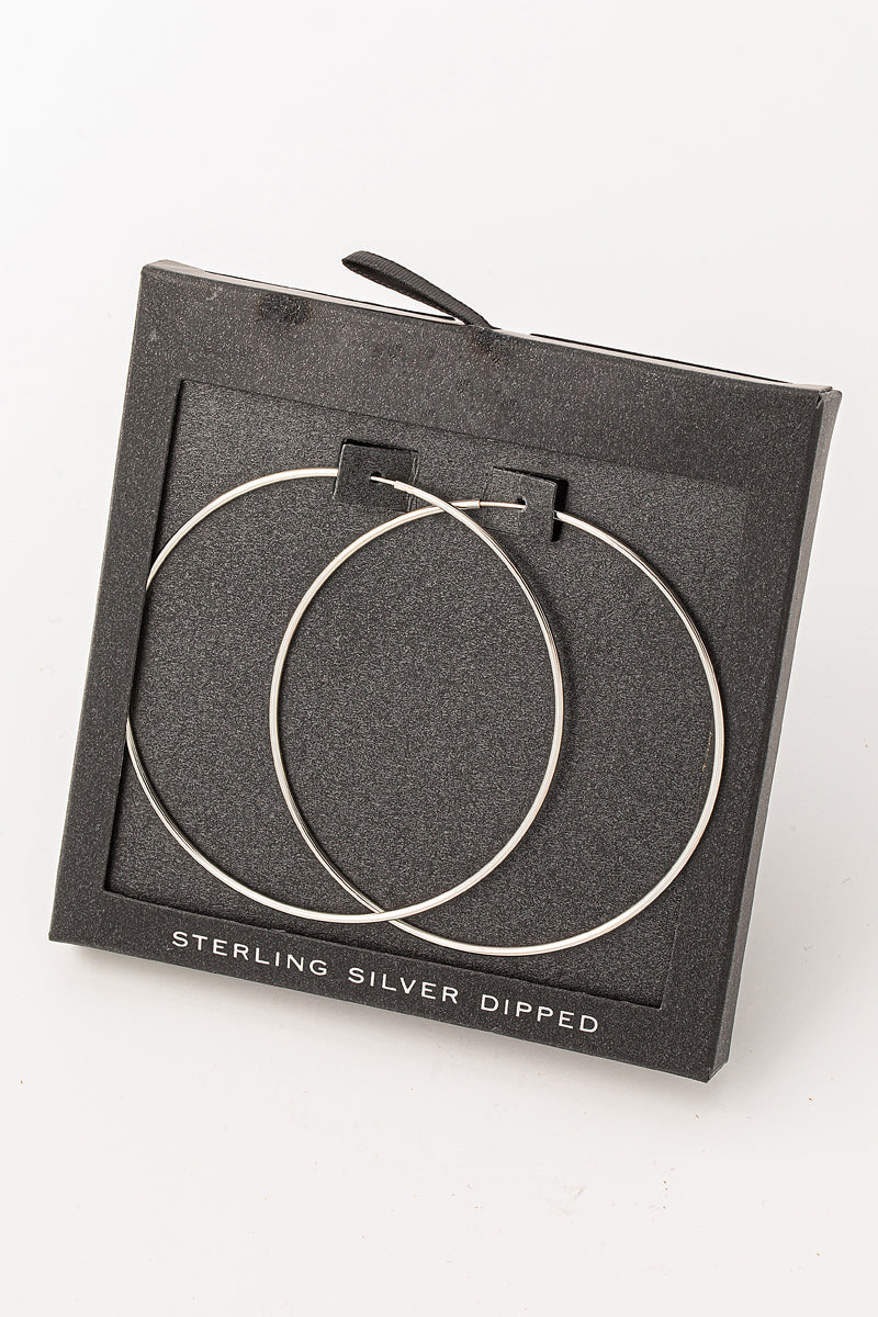 Skinny 60mm Hoop Earrings