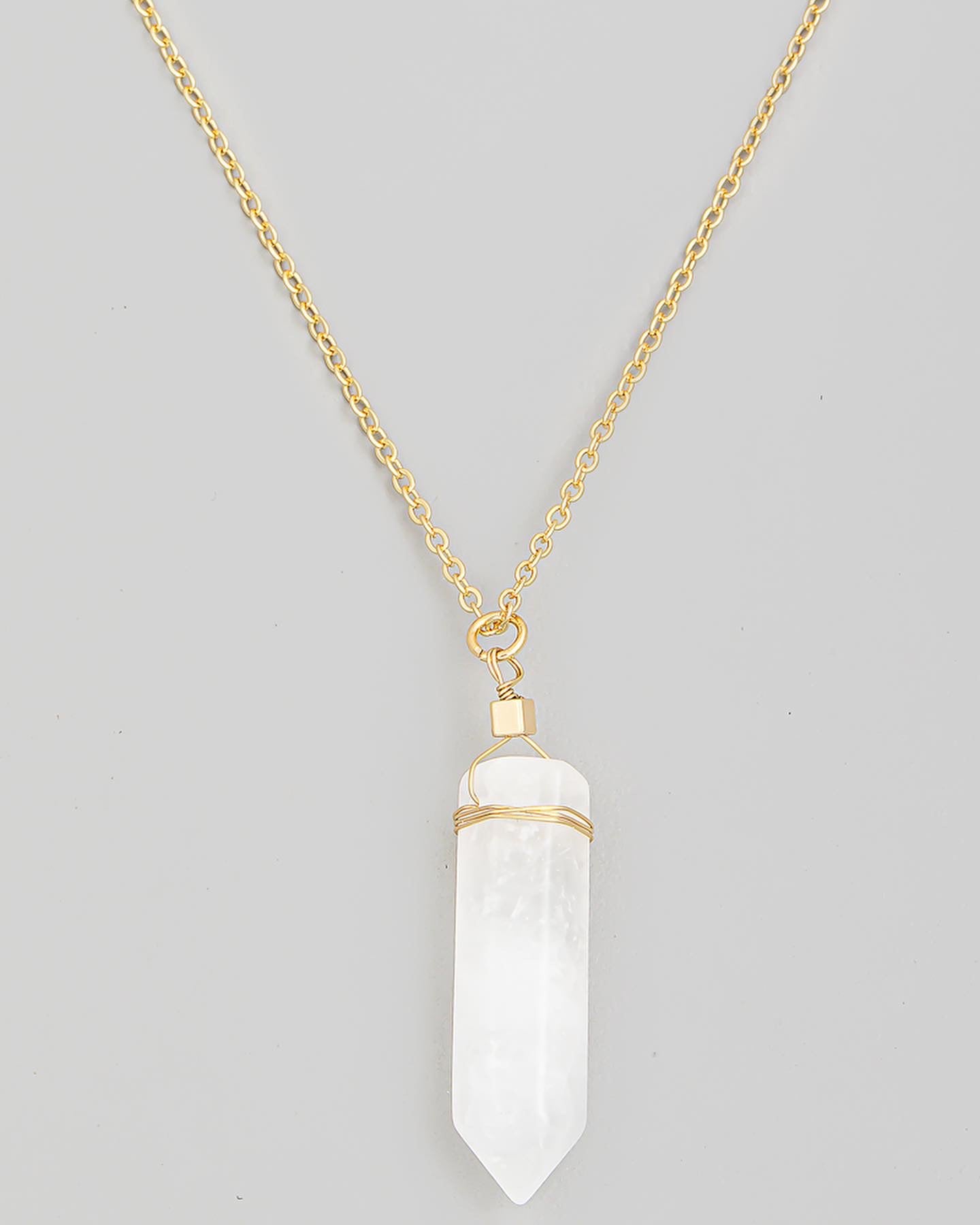 Stone Crystal Pendant Necklace