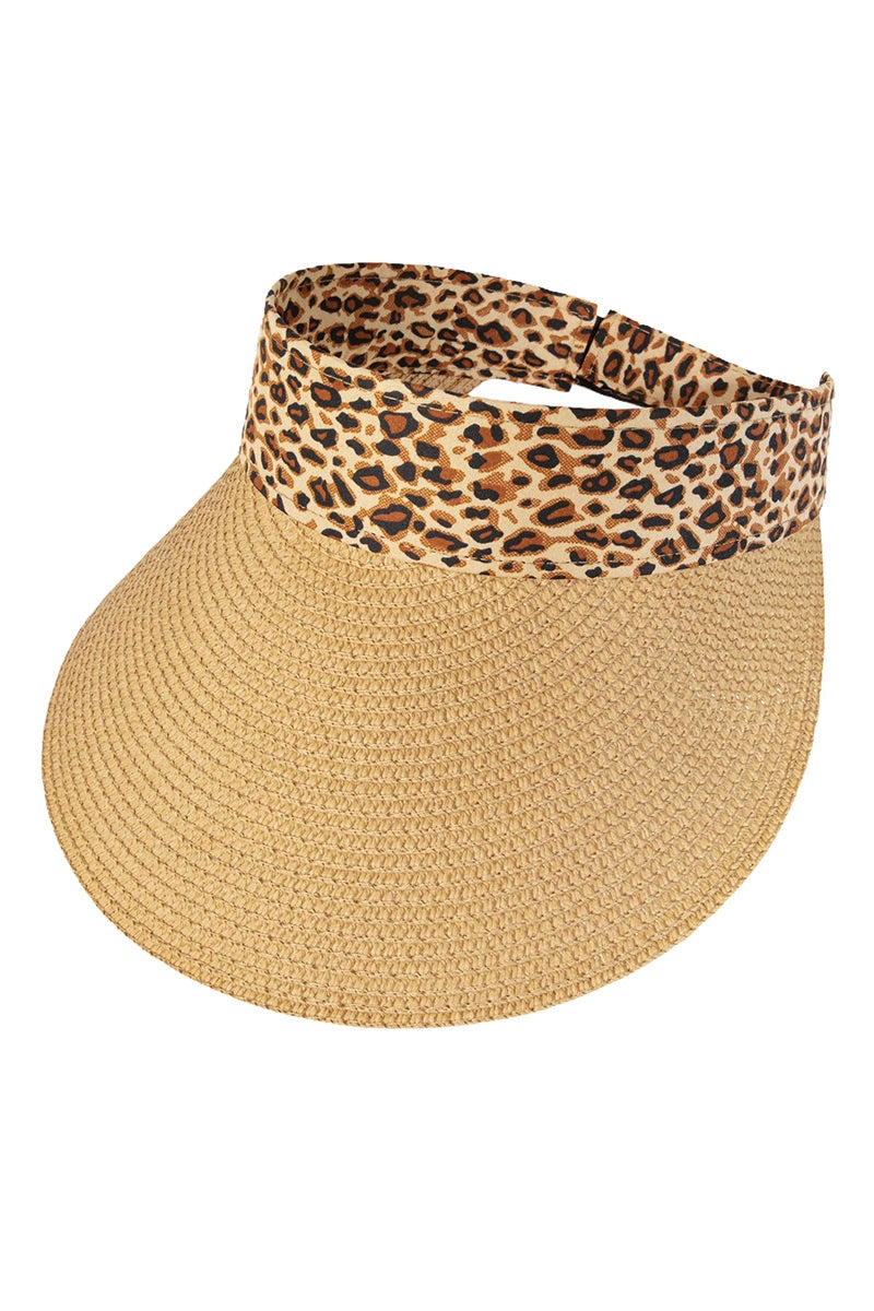 Straw Leopard Print Fashion Visor