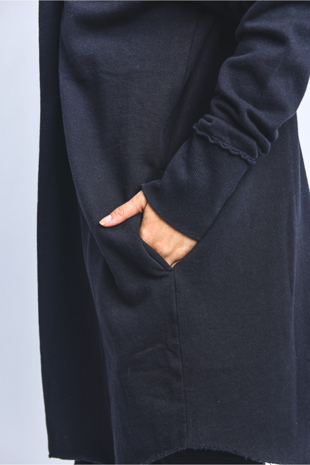 Open Front Longline Hoodie Cardigan