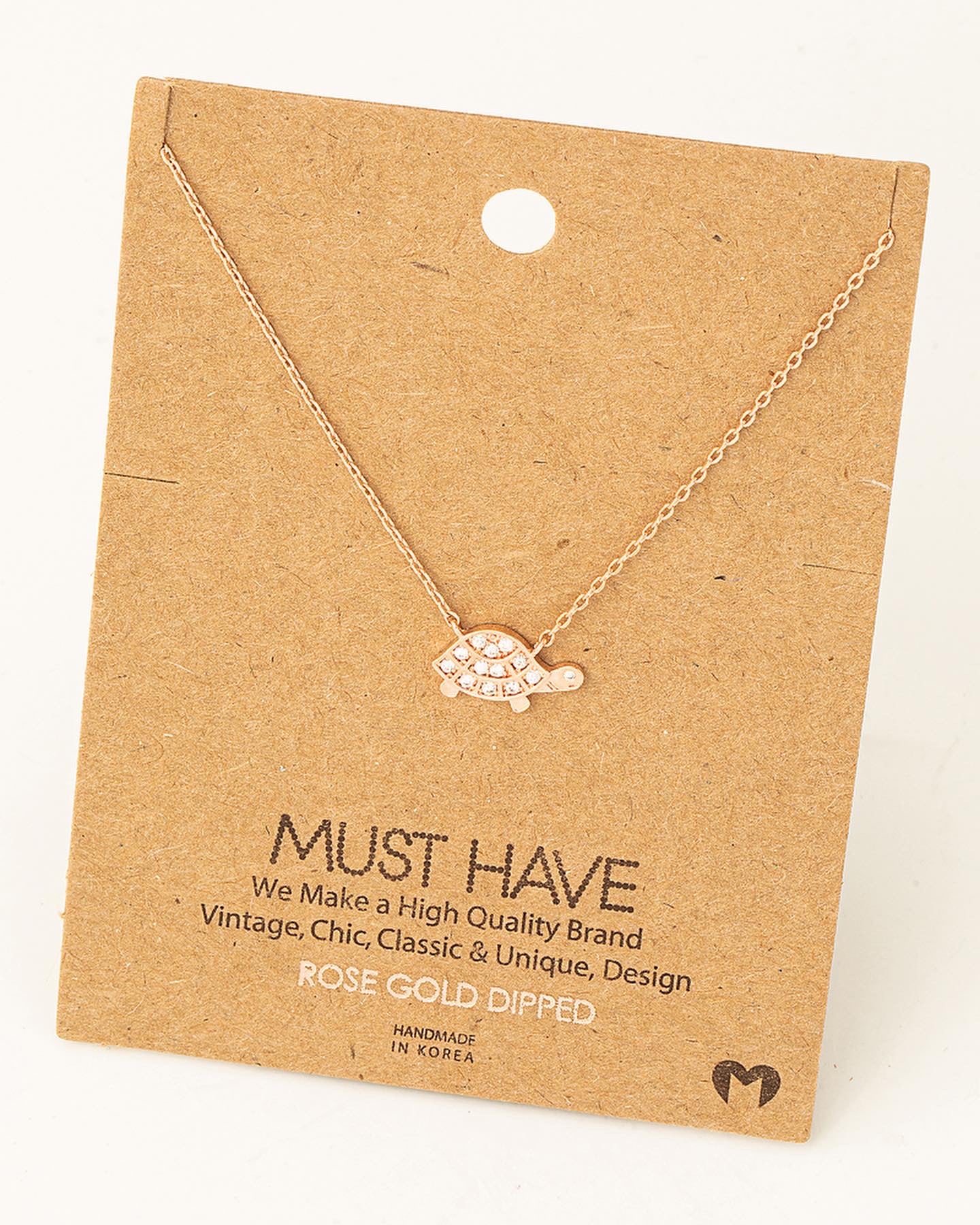 Pave Turtle Pendant Necklace