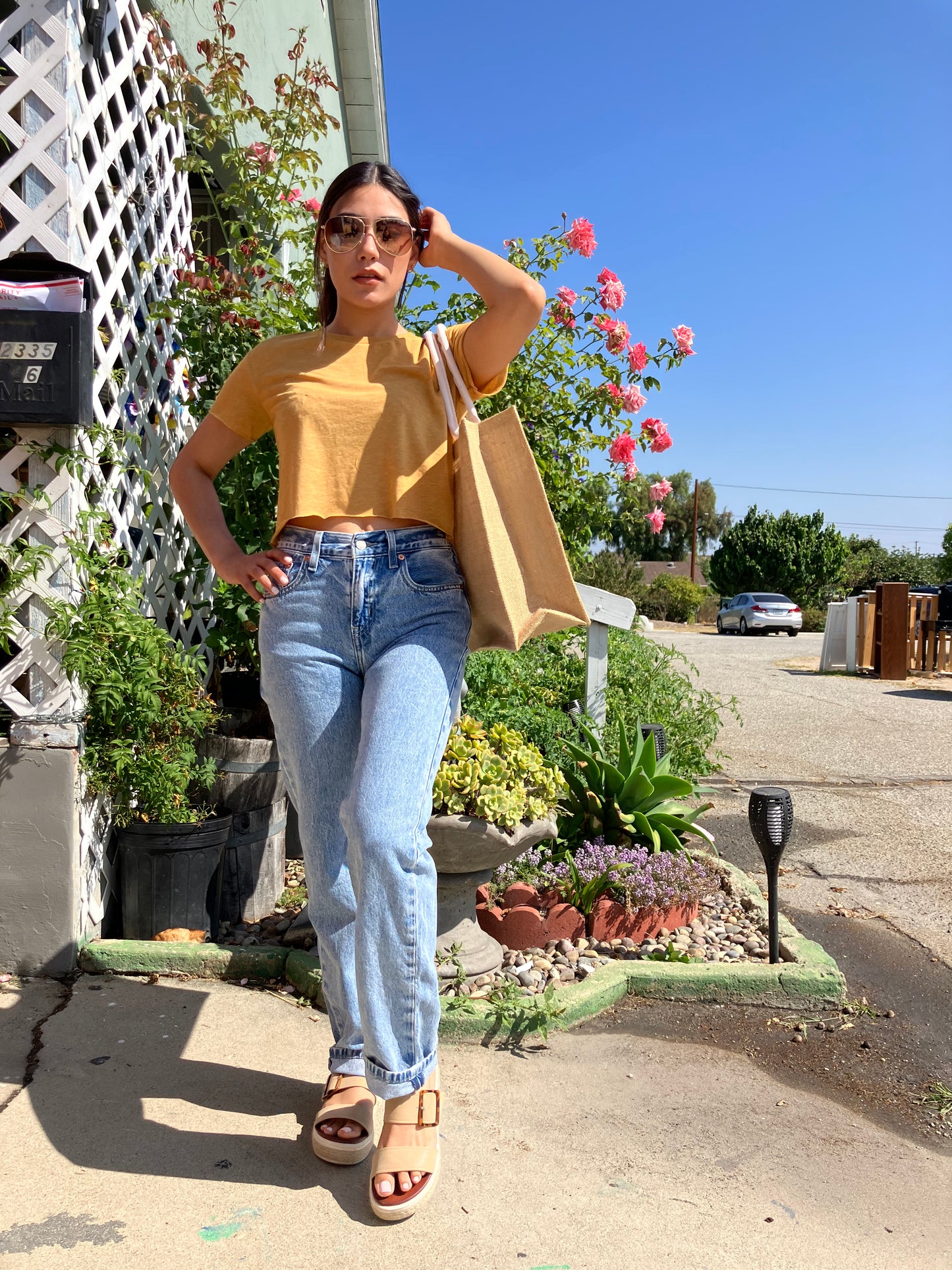 Mustard Cotton Crop Top