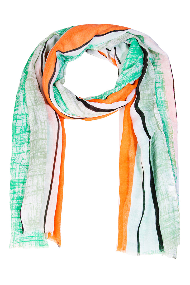 Lightweight Striped Pattern Scarf