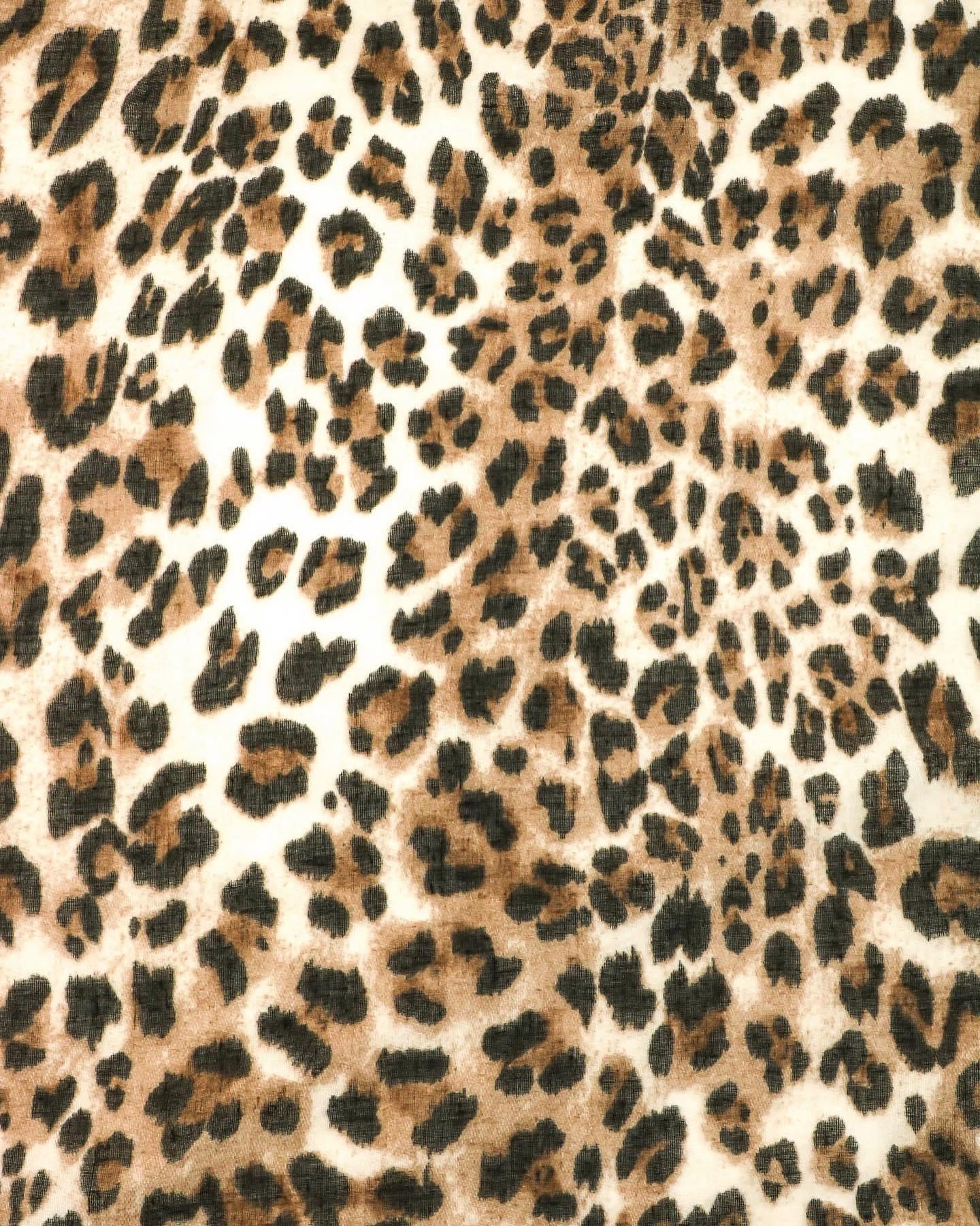 Leopard Print Sheer Oblong Scarf