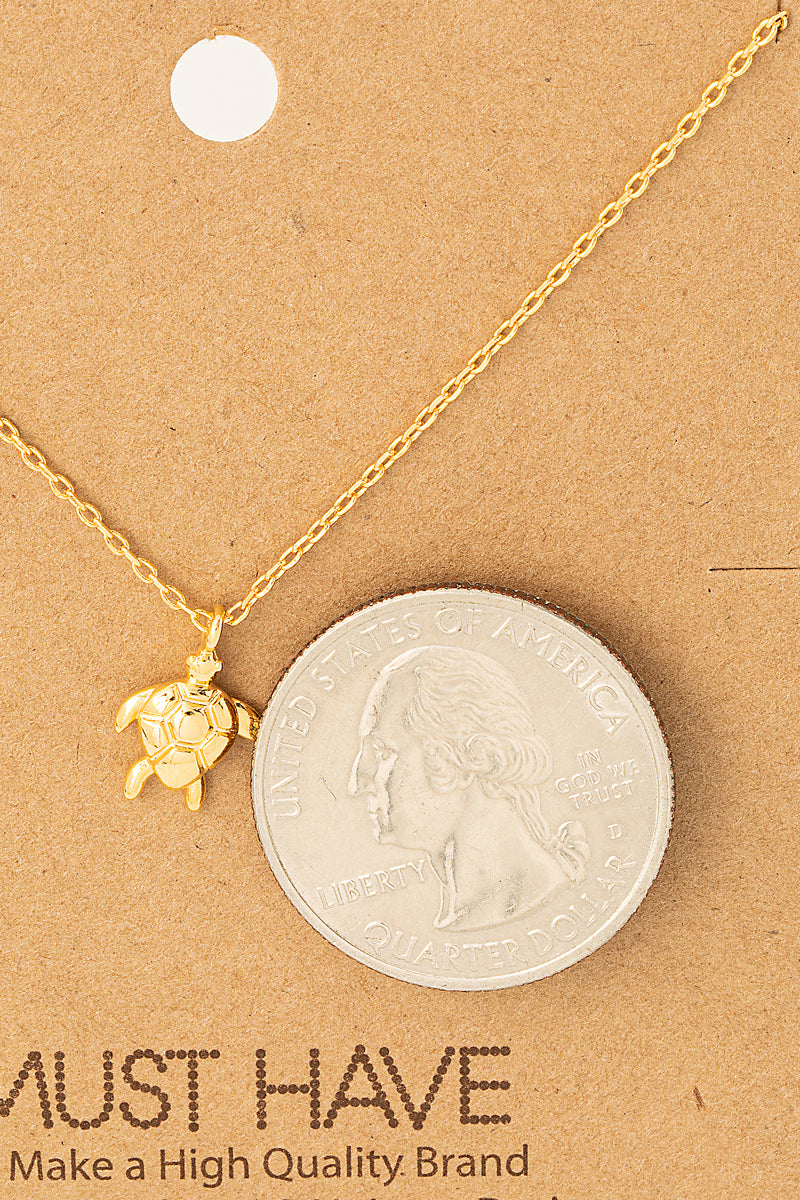 Dainty Turtle Charm Necklace