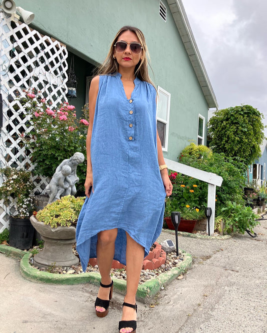 Sky Linen Dress