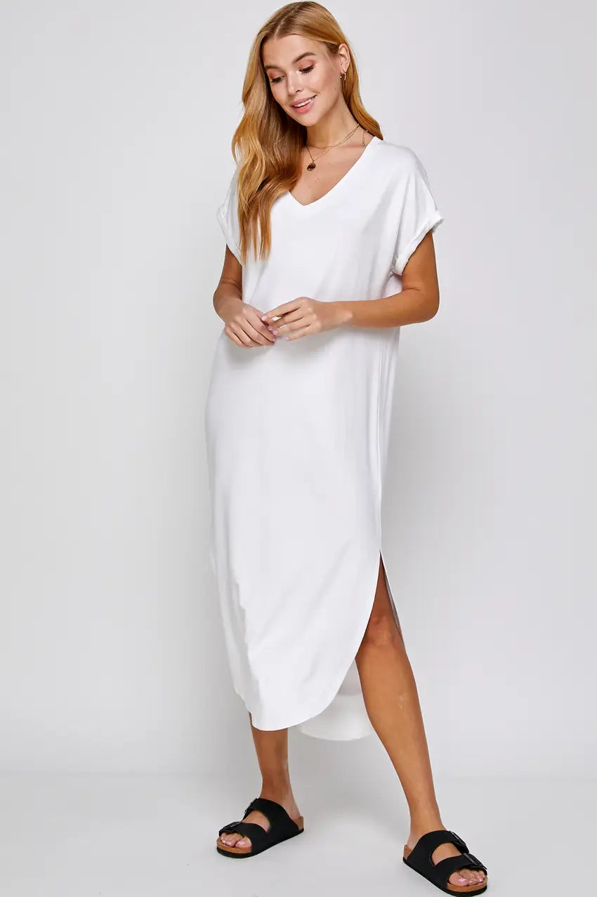 Long Basic V-dress