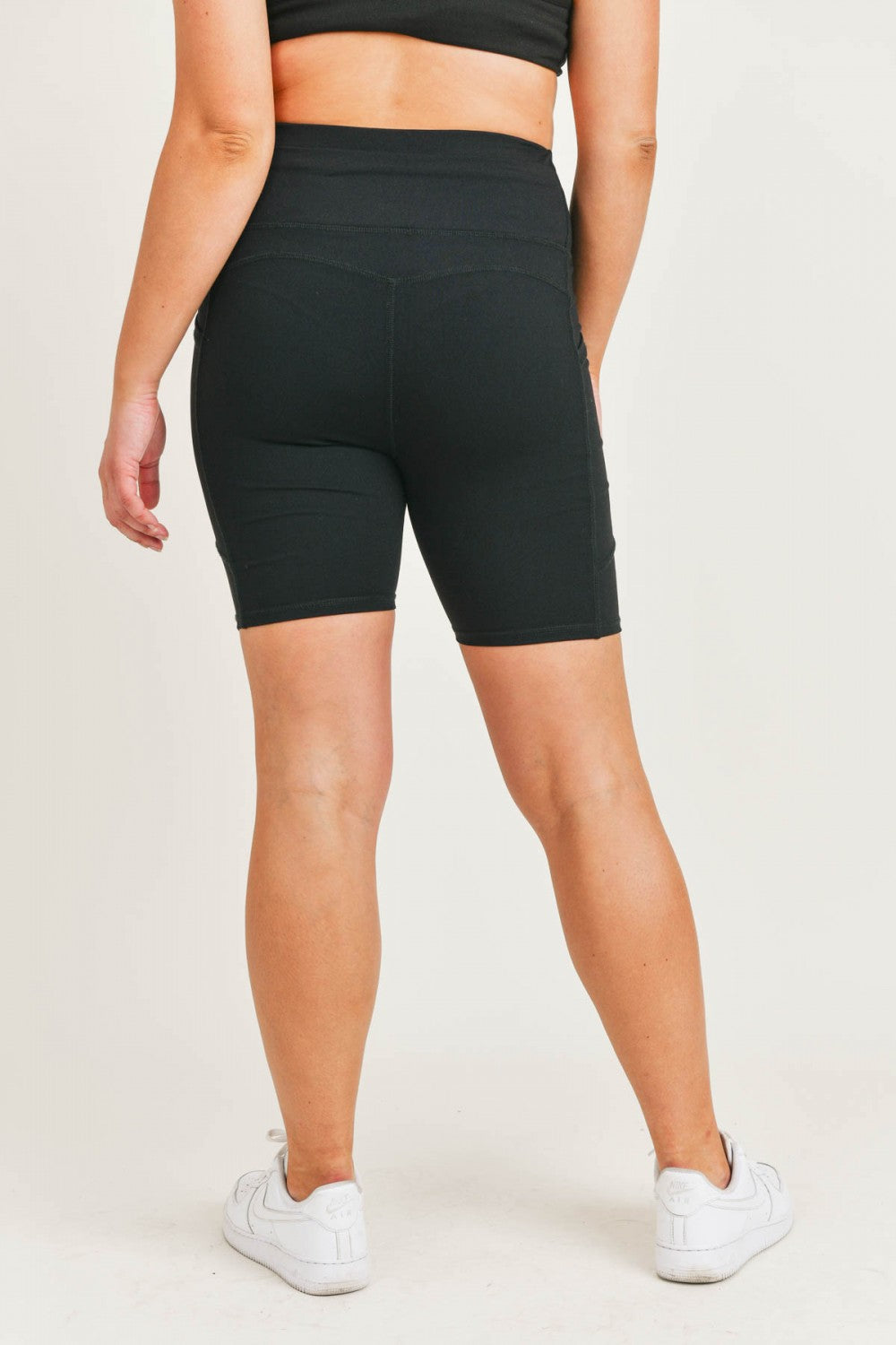 CURVY Tapered Band Essential Highwaist Biker Shorts