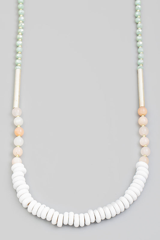 Assorted Ball Disc Bead Long Necklace