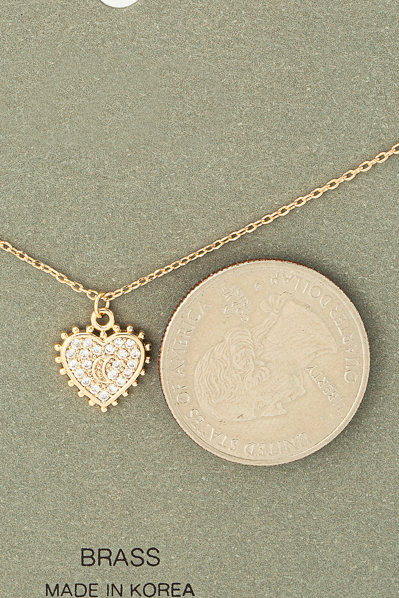 Pave Heart Pendant Necklace