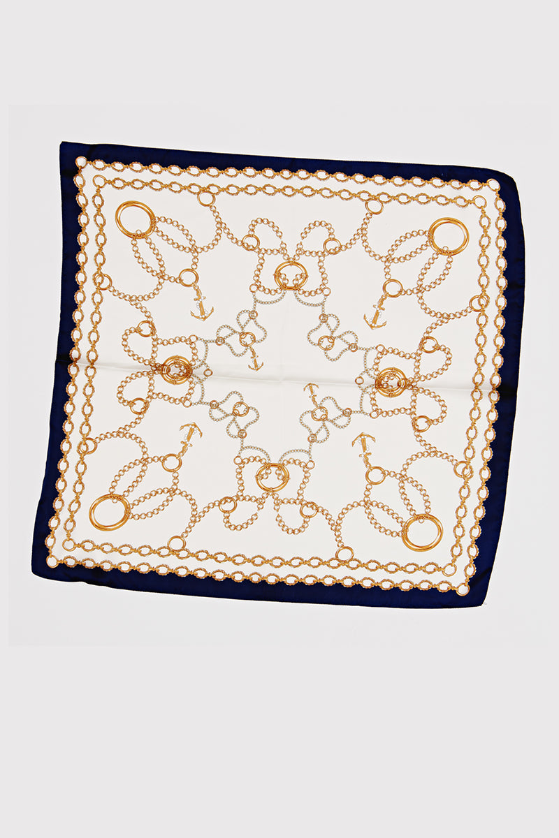 Anchor Chain Motif Square Scarf