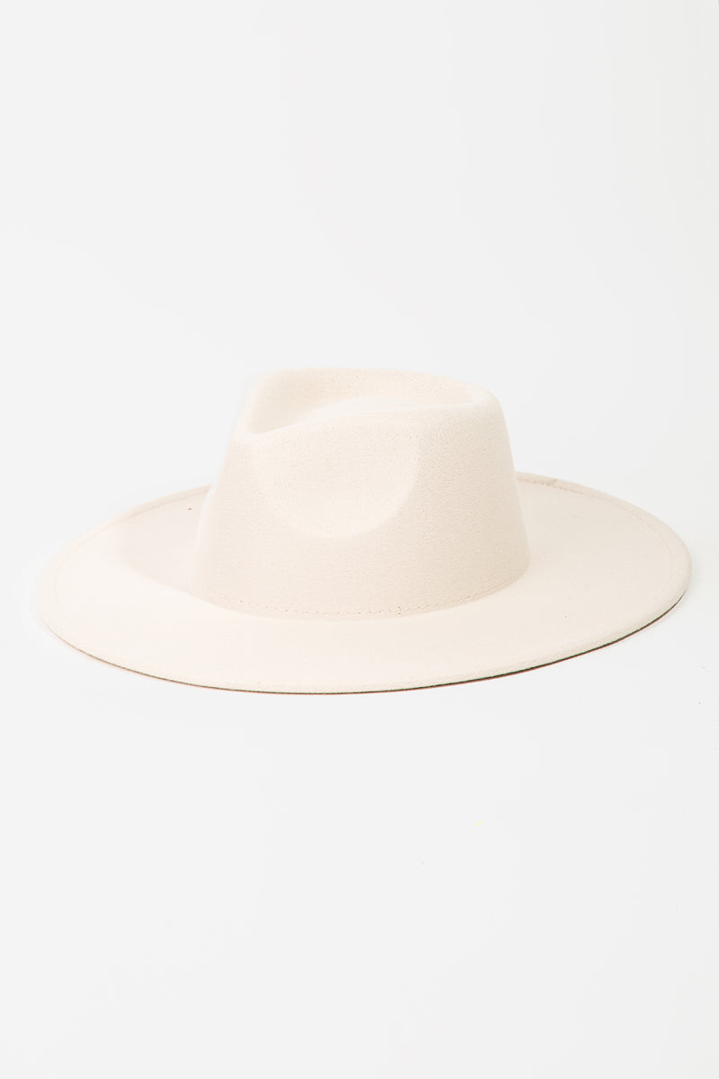 White Solid Fedora Hat