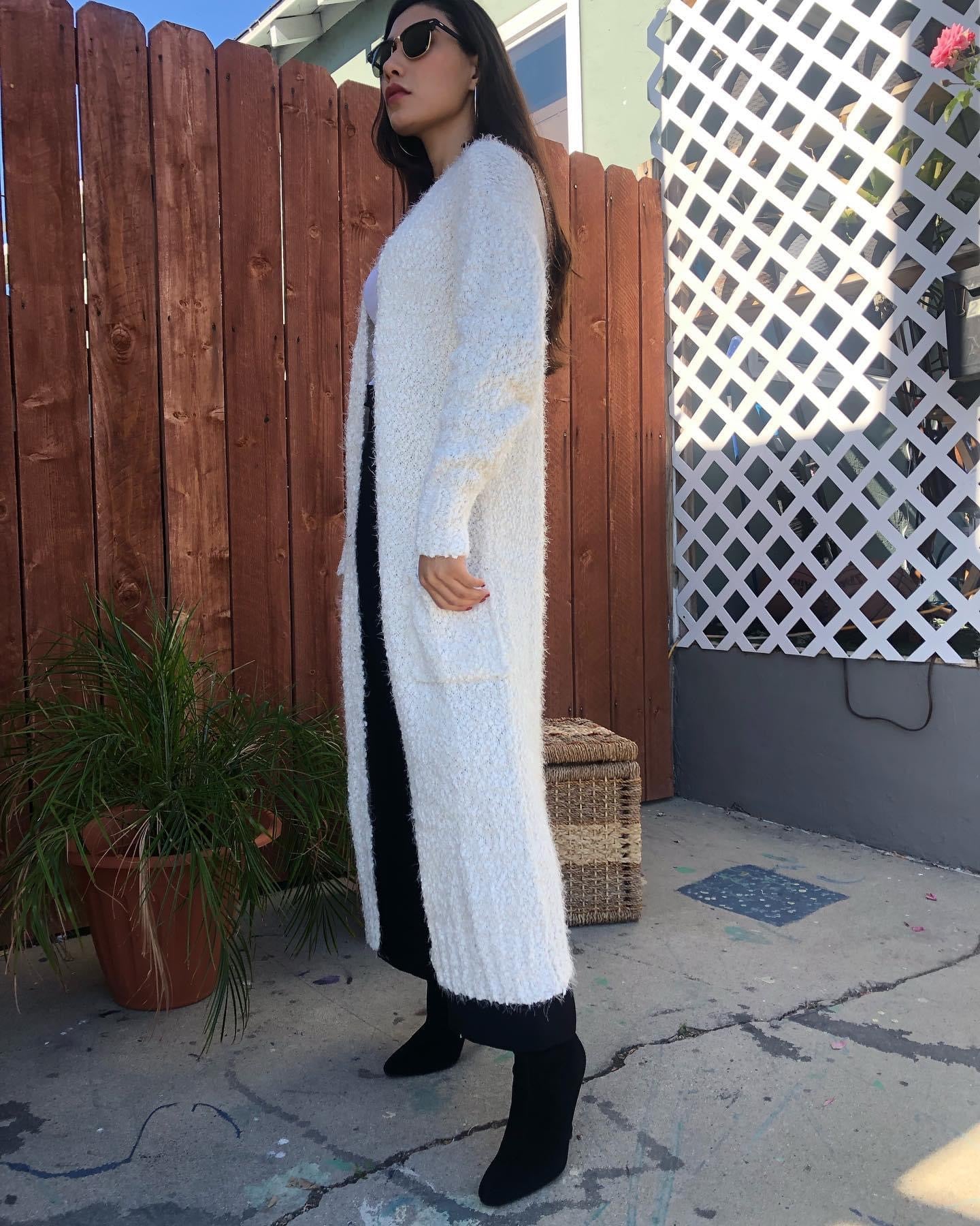 Long Fluffy Sweater Cardigan