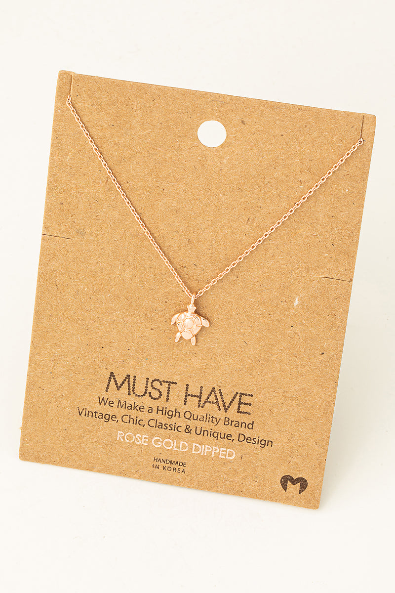 Dainty Turtle Charm Necklace