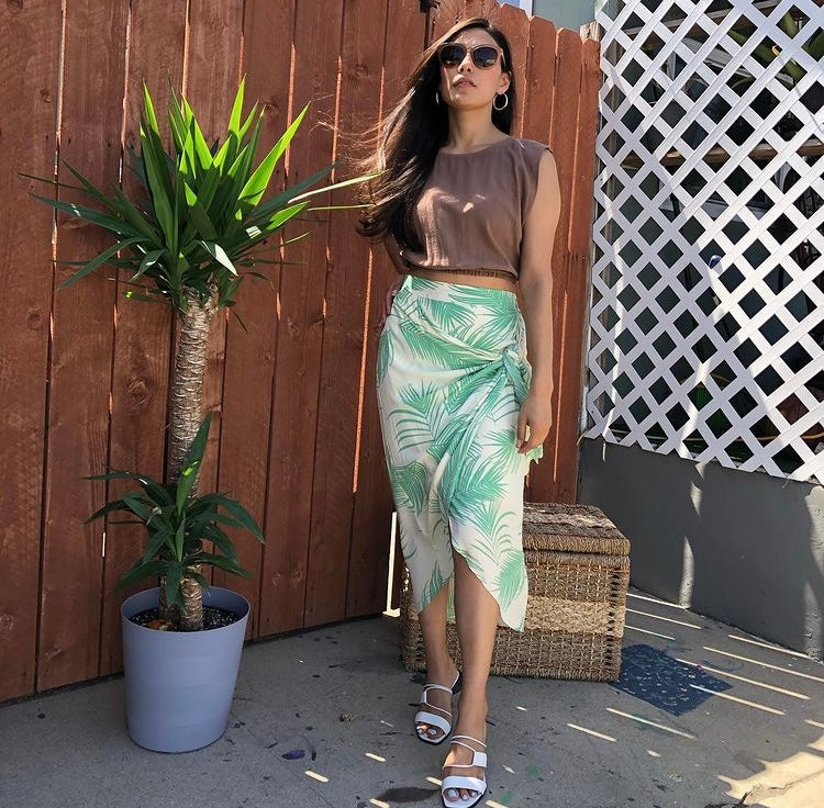 Palm Trees Midi Skirt