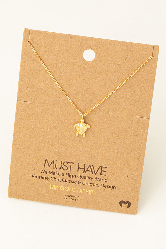 Dainty Turtle Charm Necklace